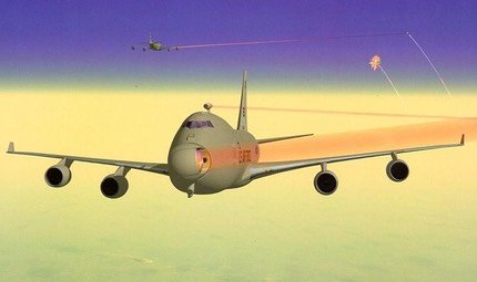 USAF Airborne Laser Boeing 747-400F with its nose-mounted laser turret
