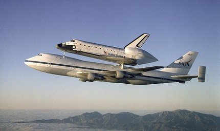 Space Shuttle Atlantis mounted on the NASA Boeing 747 Shuttle Carrier Aircraft