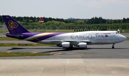 Thai Airways Cargo Boeing 747-400BCF freighter taxiing